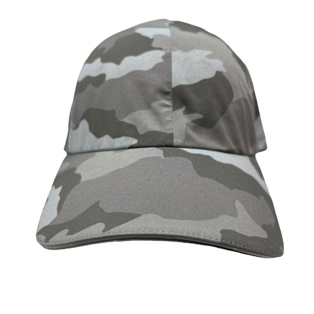 Lululemon Men’s O/S Fast & Free Run Hat Gray Camo Strapback Cap Athletic H3RG